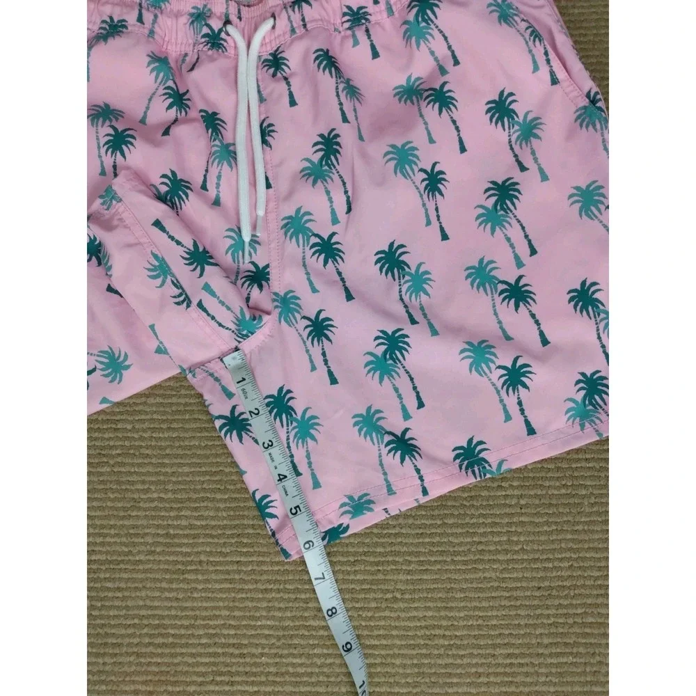 J. CREW Flex Men's Palm Print Swim Wear Shorts Large‎ Pink